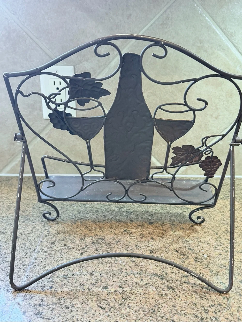 Gourmet Wine Lover’s Gift Set: Vintage Metal Cookbook Stand & NWT Cookbook